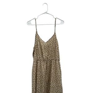 Shein Tan Dress with White Leaf Pattern